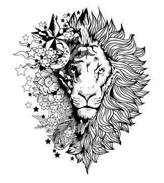Free Free 254 Lion Flower Svg SVG PNG EPS DXF File