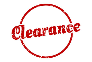 clearance sign. clearance round vintage grunge stamp. clearance