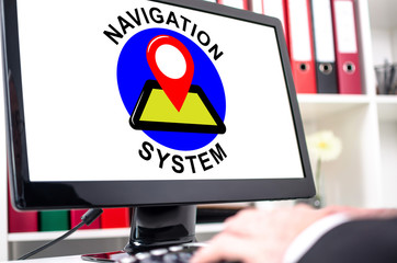 Navigation system concept on a computer screen