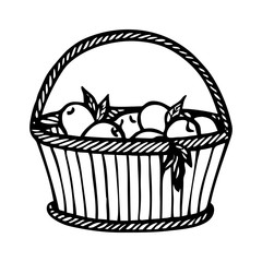 WICKER BASKET WITH APPLES