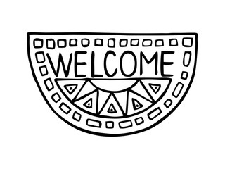 MAT WITH THE INSCRIPTION WELCOME