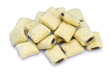 sweets, Snack, crackers, pile of cookies isolated on white background