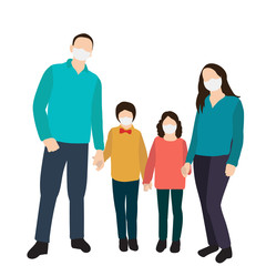 Obraz premium isolated, silhouette in a medical mask, family