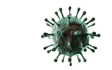 Coronavirus cell on white background. Virus from Wuhan