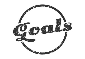 goals sign. goals round vintage grunge stamp. goals