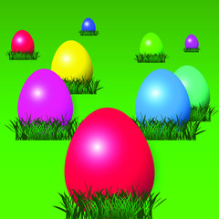 Happy Easter Background with Easter Eggs. Vector illustration EPS10