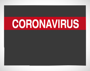 Colorado USA federal state map with Coronavirus warning illustration