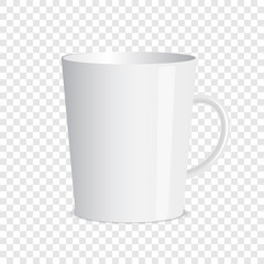 White mug on transparent background. Vector illustration.
