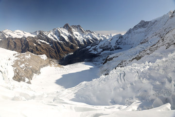 View of an inside glacier in Switzerland