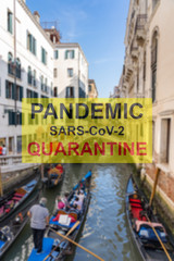 Fototapeta na wymiar Covid-19 coronavirus pandemic quarantine concept in Italy