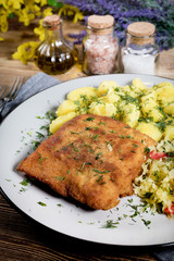 Breaded cod fillet.