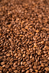 Close-up of roasted coffee beans