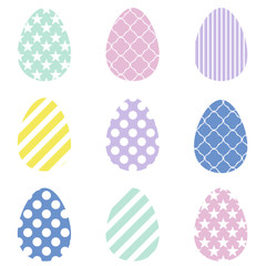 Pastel Easter Egg Seamless Pattern White Background