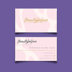 Beauty pink ocean texture simple, minimalist business card Design