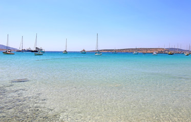 Obraz na płótnie Canvas scenery of turquoise sea at Ano Koufonisi island Greece