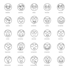 Modern Text Face Emoticon Vectors Pack 