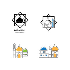 islamic mosque logo vector icon template