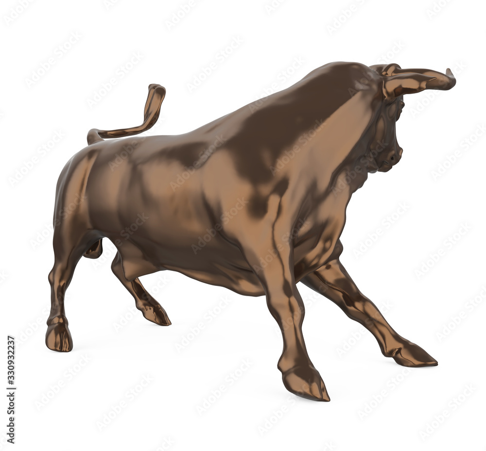 Poster Bull Statue Isolated