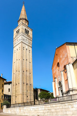 Pordenone, Italy. Beautiful view of bell tower in Pordenone.