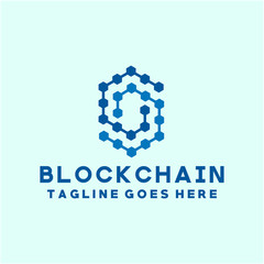 Blockchain Technology logo design vector template with flat color Concept style. Digital Symbol and Internet icon for App, web, studio,startup, Company And Business.