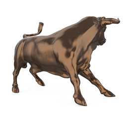 Bull Statue Isolated