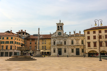 Fototapeta na wymiar Udine, Italy. Main square of Udine (Piazza Giacomo Matteotti).