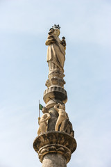 Udine, Italy. View of column (Colonna della Vergine) at the main square of Udine (Piazza Giacomo...