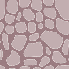 Stones handdrawn seamless brown pattern. Vector illustration.