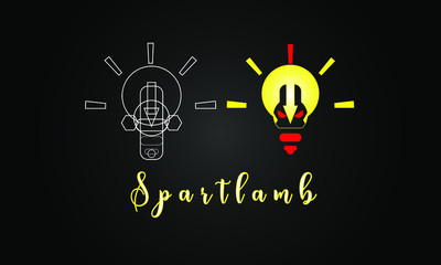 gladiator logo (sparta) and lamp logo, combined into one.