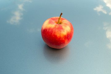 Apple on a blue background