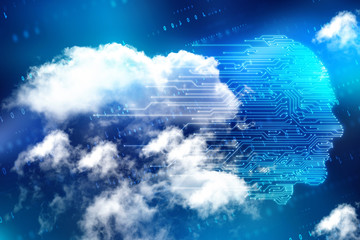 2d illustration digital Artificial mind concept