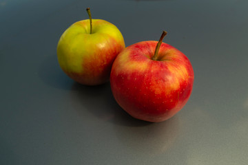 Apple on a gray background