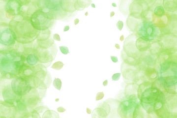 木の葉 アブストラクト 新緑 水彩 背景