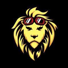 lion head cartoon vector illustration