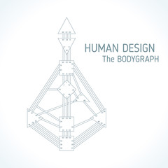 Human design bodygraph chart design. Vector isolated illustration. Energy centers gates system blank template