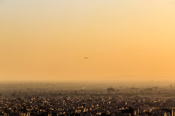 Tehran-Iran cityscape at sunset.