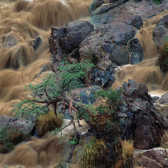 waterfall in savannah in namibia