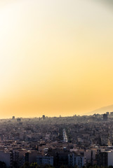 Tehran-Iran cityscape at sunset.