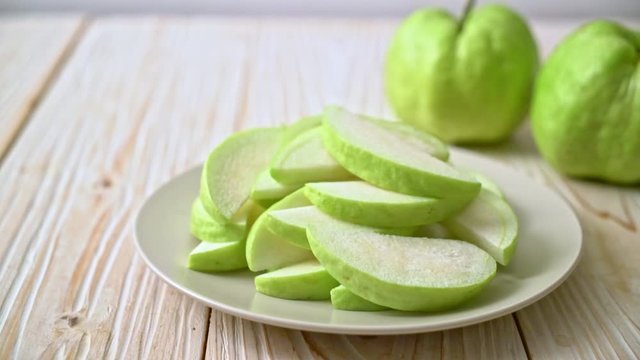 fresh guava fruits (tropical fruit) sliced