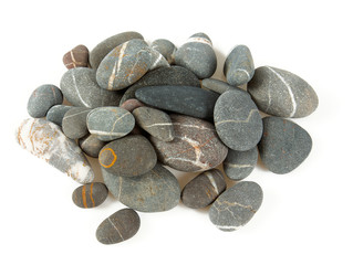 pebbles isolated on white background