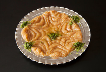 Traditional Turkish dessert Hosmerim in plate