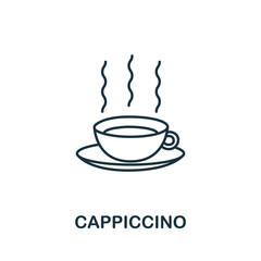 Cappuccino icon from italy collection. Simple line Cappuccino icon for templates, web design and infographics
