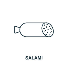 Salami icon from italy collection. Simple line Salami icon for templates, web design and infographics