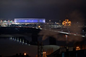 Fototapeta na wymiar panorama of the city of Nizhny Novgorod on the night