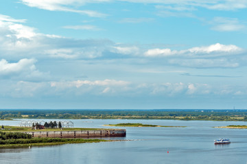 Fototapeta na wymiar view of the confluence of the Oka and Volga rivers Nizhny Novgorod. Russia