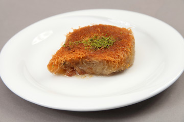 Turkish dessert kadayif, sweet food background