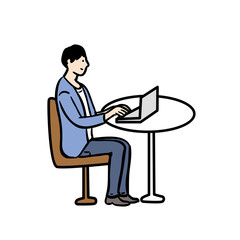 ノートパソコンと男性