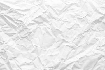 White crumpled paper abstract background texture
