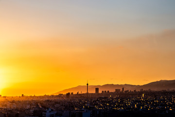 Tehran-Iran skyline at sunset
