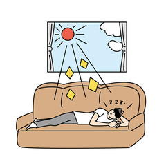 ベットで出ている男性